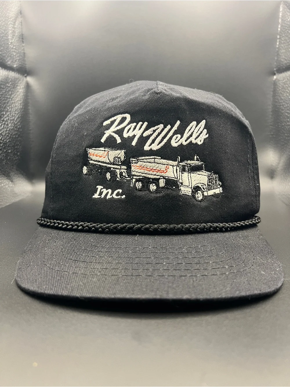 Ray Wells Inc. Black Trucker Hat with Truck Embroidery